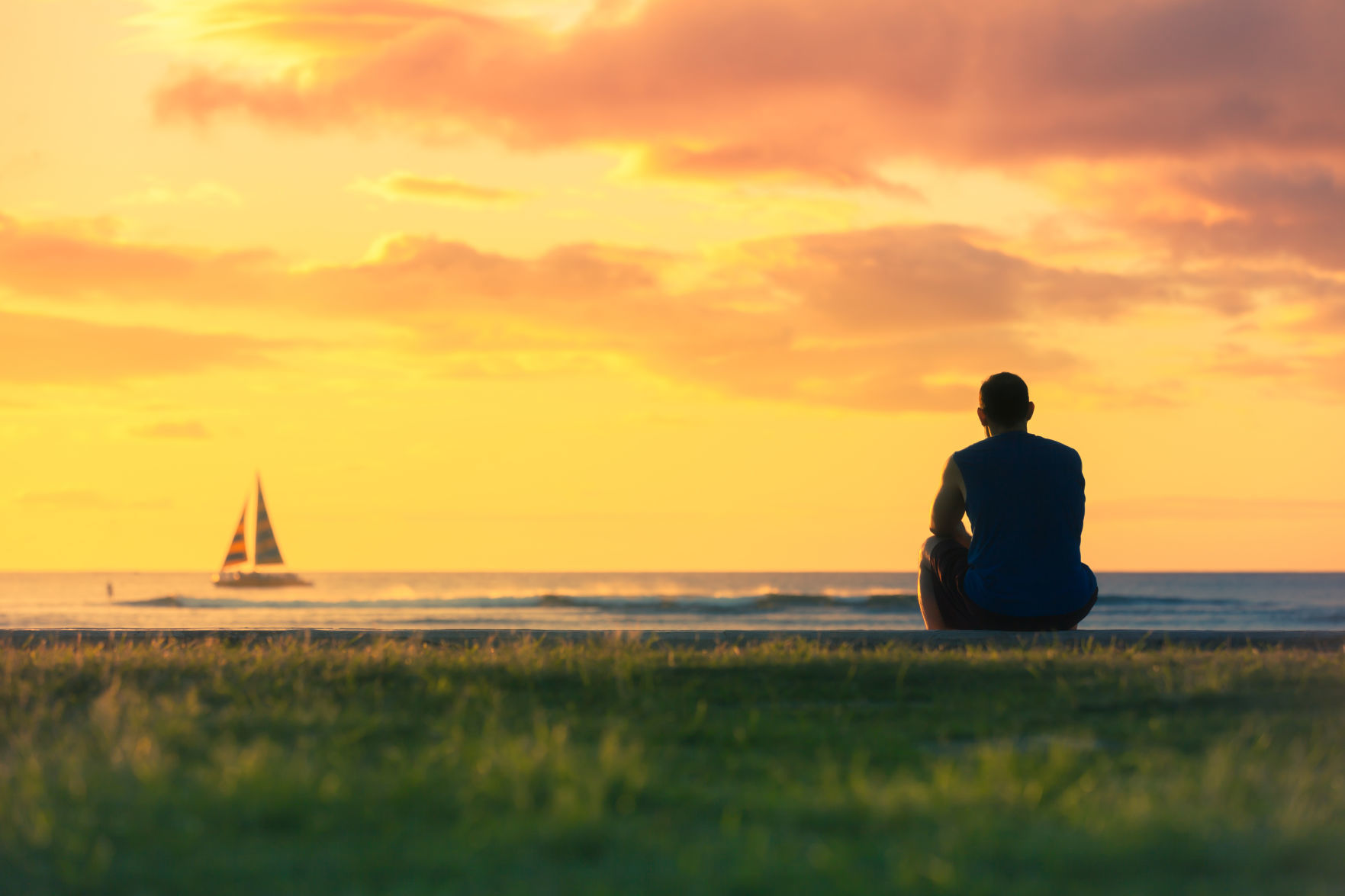 Men watching the sunrise